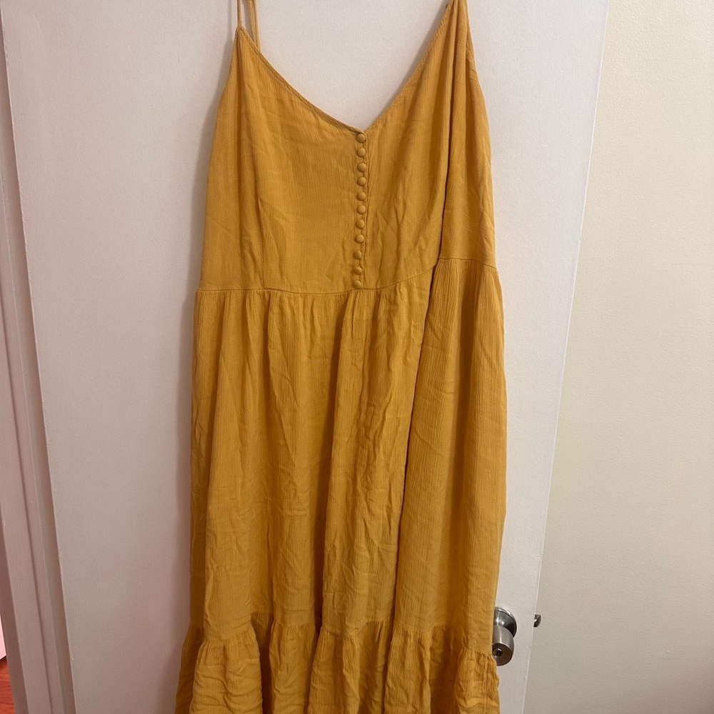 Mustard Yellow Mini Summer Dress